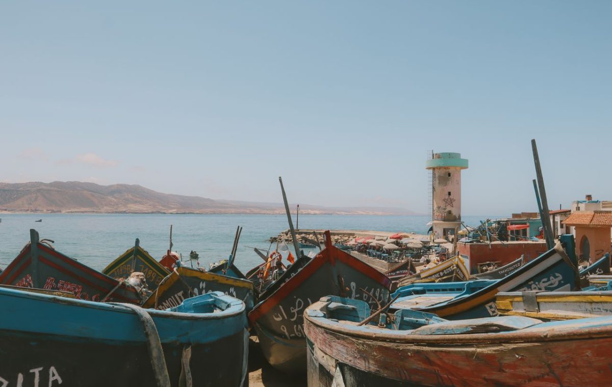 Fishing boats on the beach at Imsouane