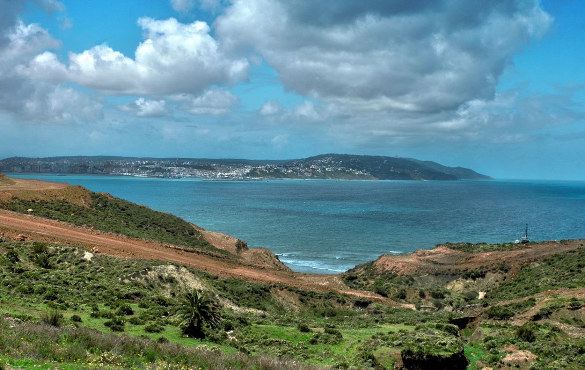 Green coast and blue sea at Tangier