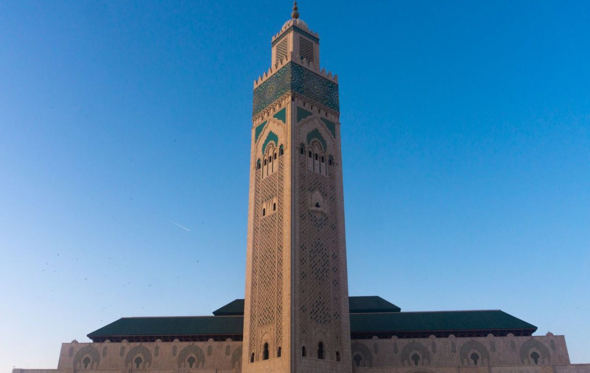 Minaret of the Hassan II Mosque in Casablanca