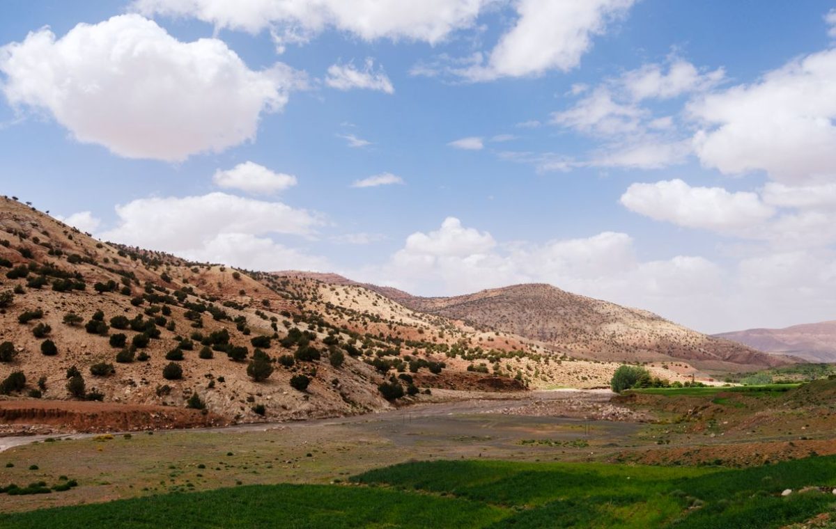 Atlas Mountains landscape under a clear sky, on a Middle Atlas day trip