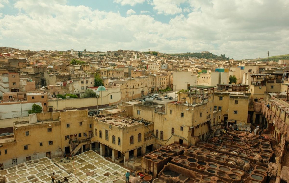 Rooftops of the Fes medina and the tanneries, on a Morocco tour from Casablanca