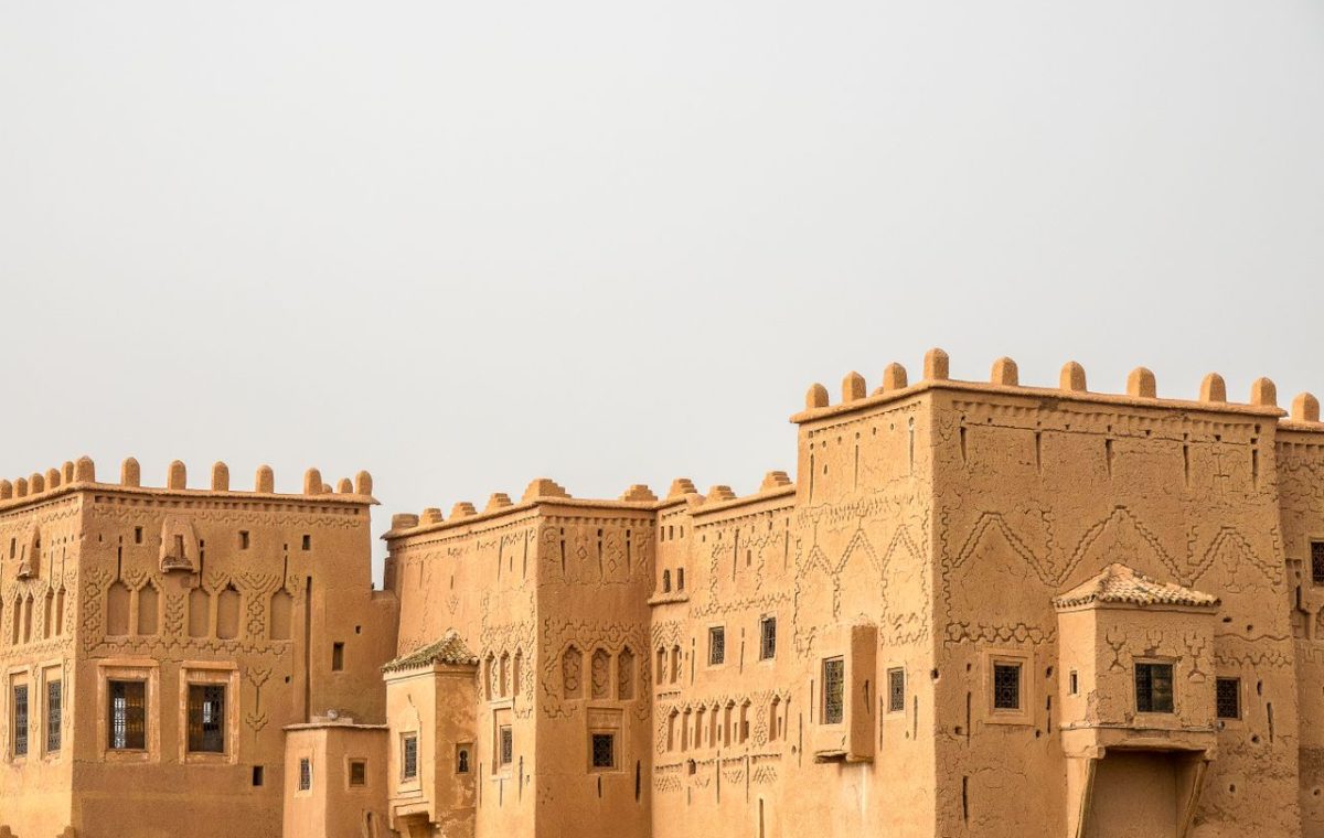 Old adobe fort in the Moroccan desert