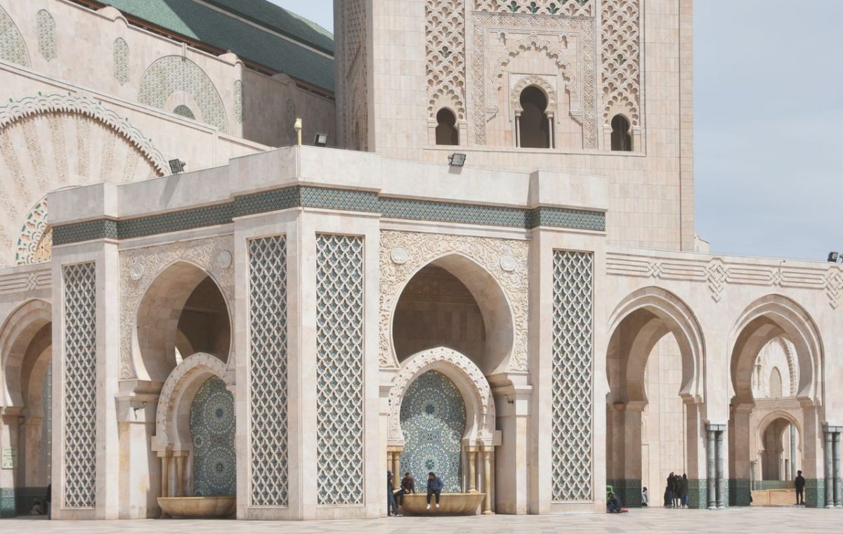 Carved details of the Hassan II Mosque in Casablanca